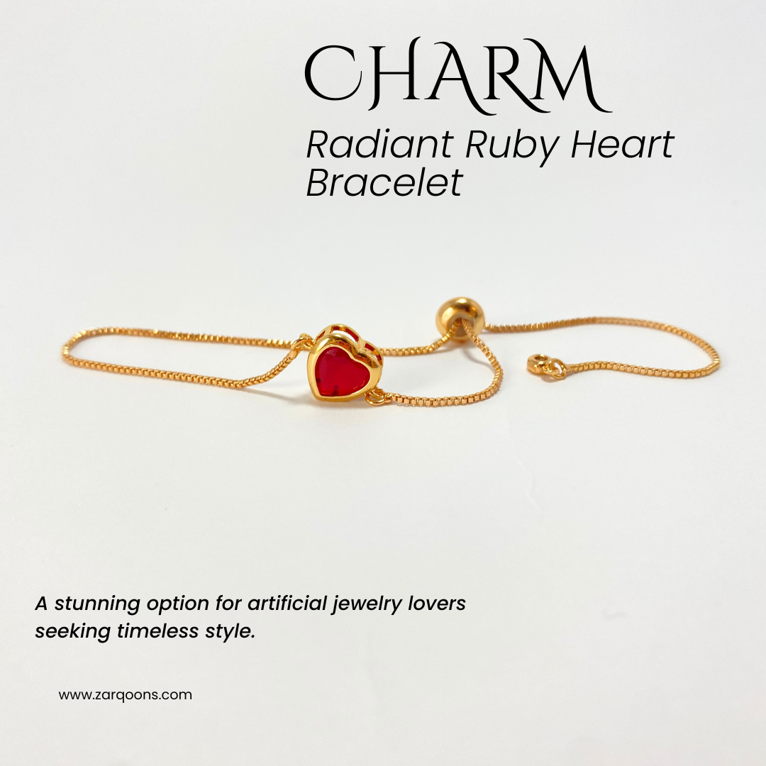 Radiant Ruby Heart Bracelet