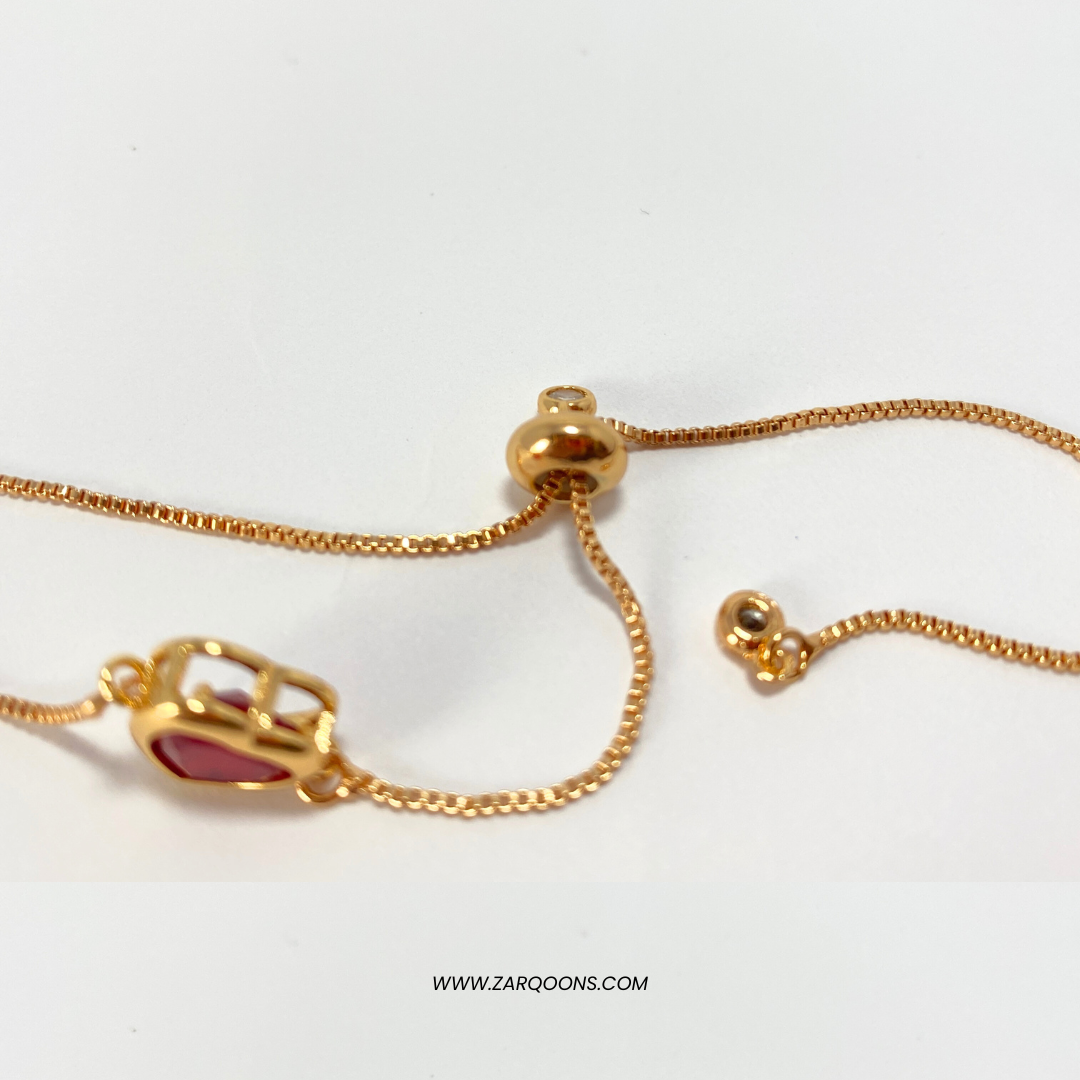 Radiant Ruby Heart Bracelet